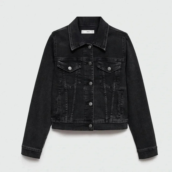 Mango Denim Jacket in Black NWT - Picture 9 of 14